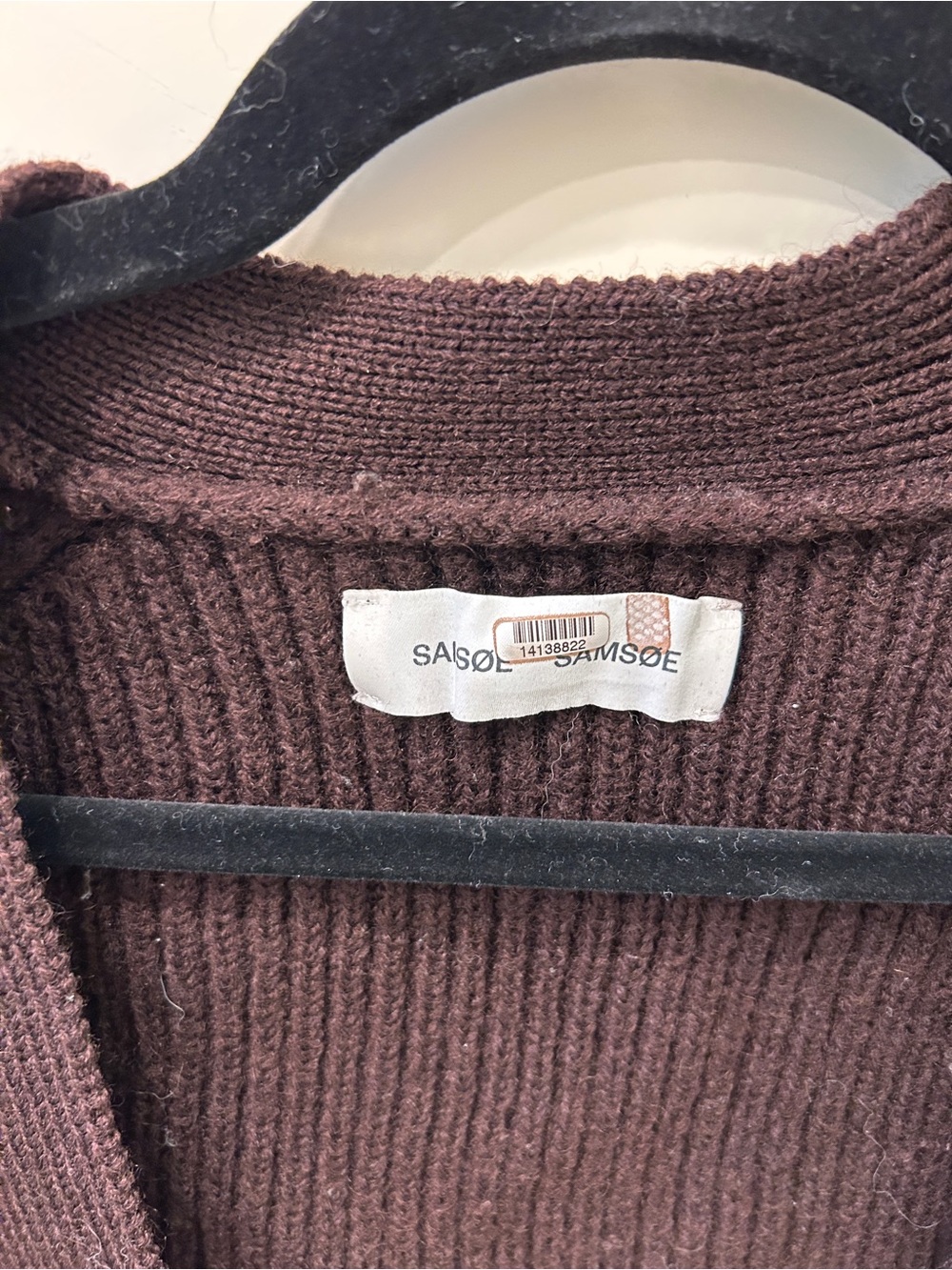 Samsoe Samsoe Brown Chunky Rib-Knit Cardigan - Picture 3 of 5